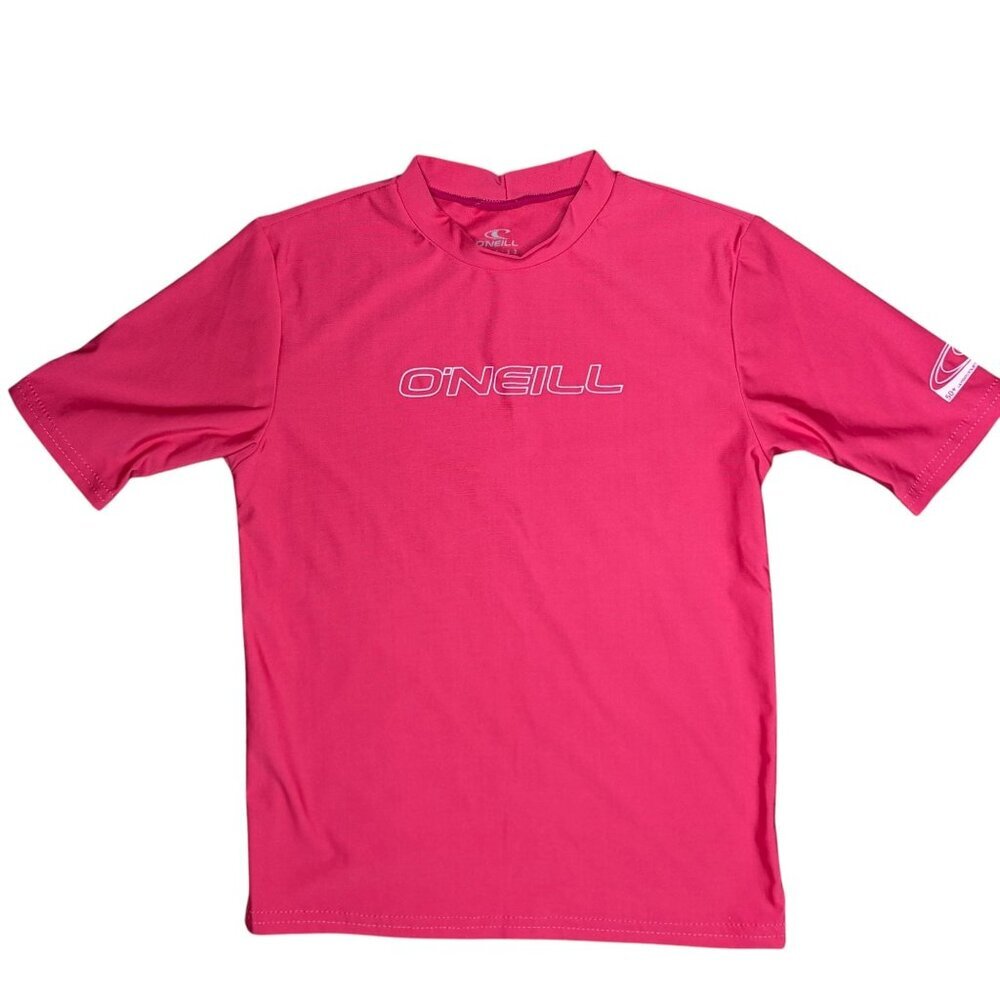 O'Neill Girls Rash Guard Short Sleeve Swim Shirt Size 12 Pink